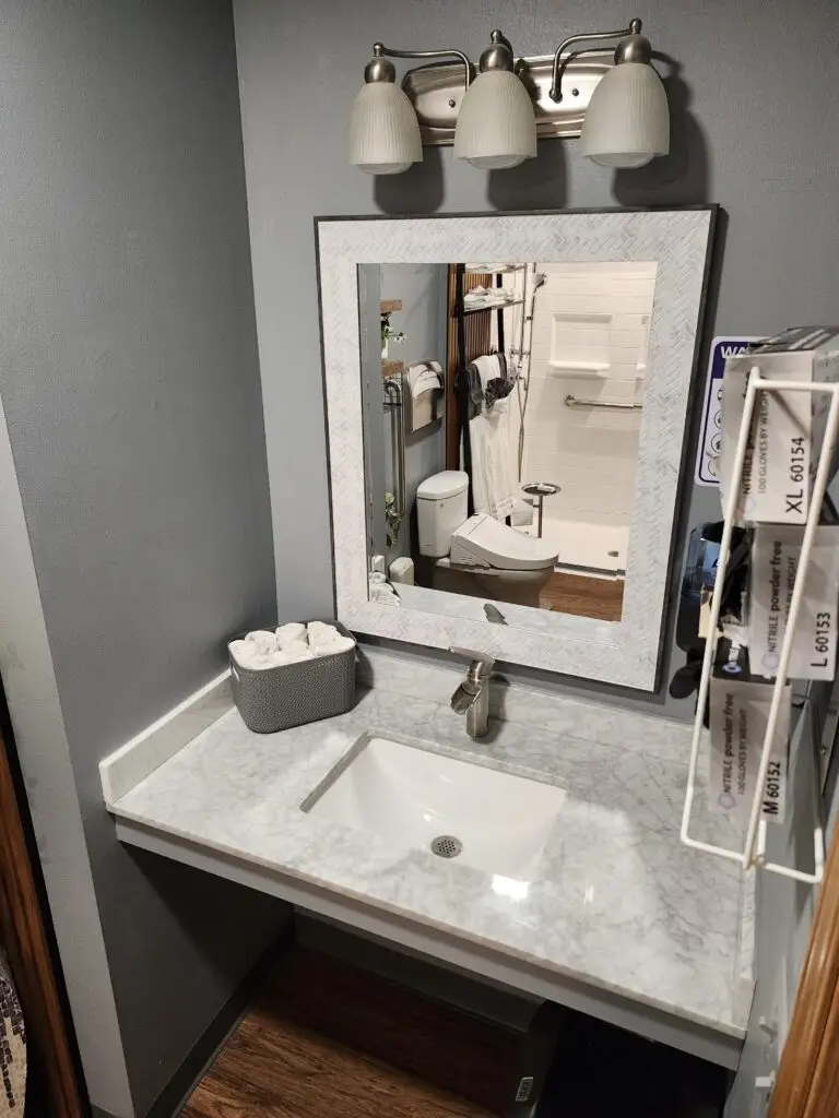 Photograph of a remodeled sink completed by Adaptive Remodeling Solutions.
